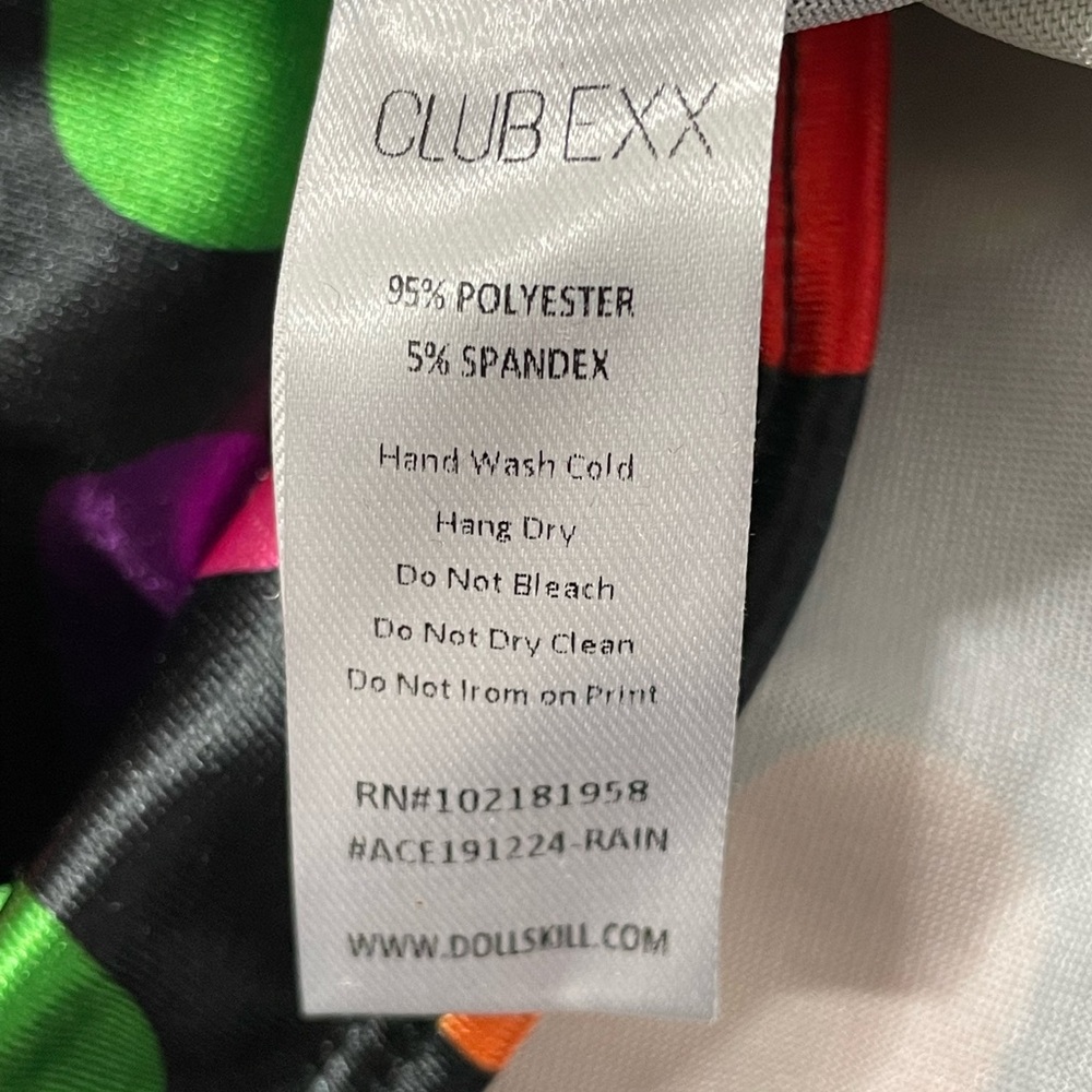 💔SOLD💔CLUB EXX Circle Of Love Rainbow Heart Print Cut Out Flare Pants Black M - Picture 4 of 5